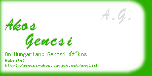 akos gencsi business card